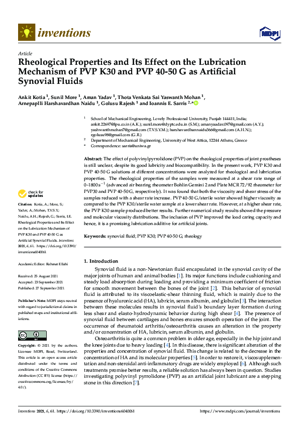 (PDF) Rheological Properties and Its Effect on the Lubrication ...