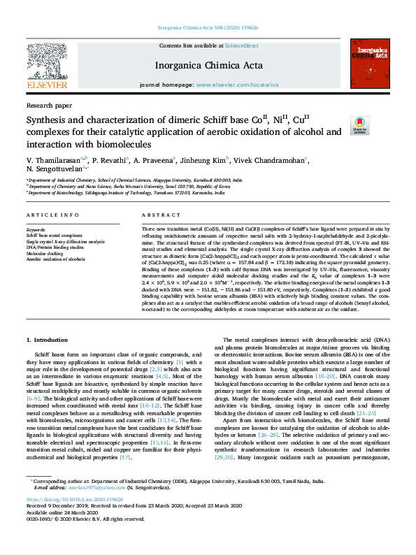 (PDF) Synthesis and characterization of dimeric Schiff base CoII, NiII ...