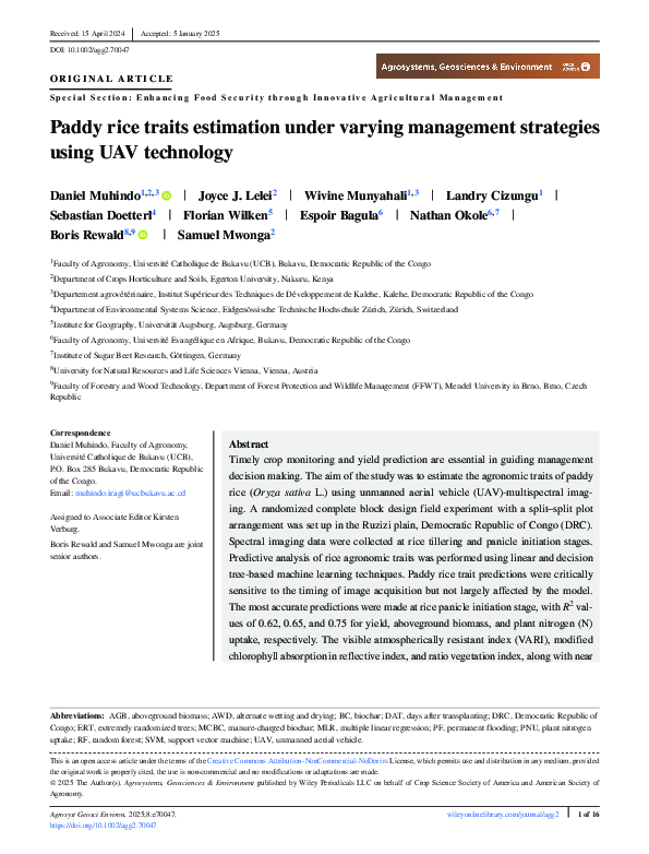 (PDF) Paddy rice traits estimation under varying management strategies ...