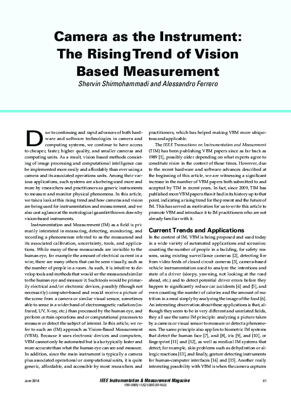 (PDF) Camera as the instrument: the rising trend of vision based ...
