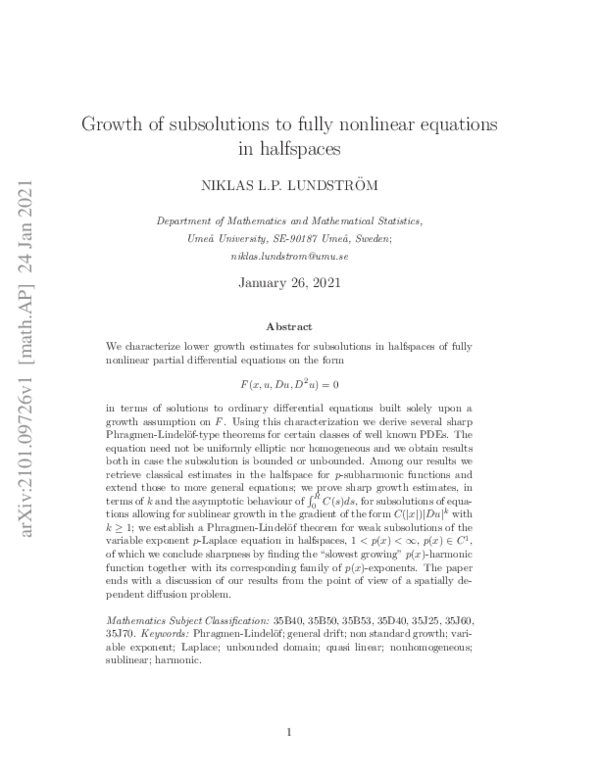 (PDF) Growth of subsolutions to fully nonlinear equations in halfspaces
