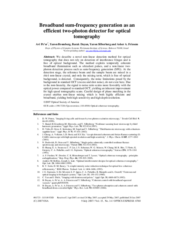 (PDF) Broadband sum-frequency generation as an efficient two-photon ...