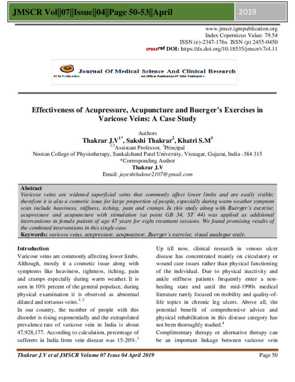 (PDF) Effectiveness of Acupressure, Acupuncture and Buerger’s Exercises ...