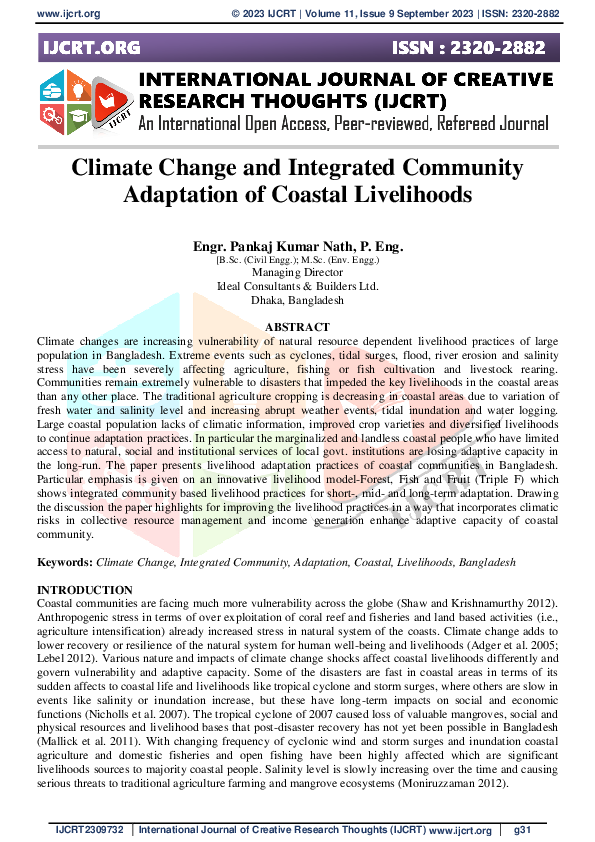 (PDF) Climate Change and Integrated Community Adaptation of Coastal ...