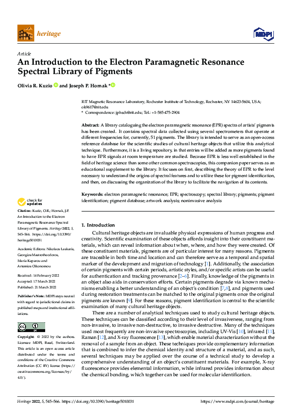 (PDF) An Introduction to the Electron Paramagnetic Resonance Spectral ...