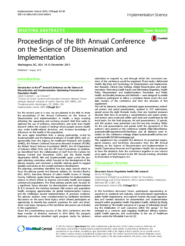 (PDF) Proceedings of the 8th Annual Conference on the Science of ...