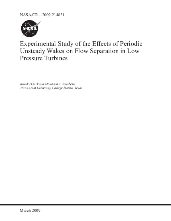 (PDF) Experimental Study of the Effects of Periodic Unsteady Wakes on ...