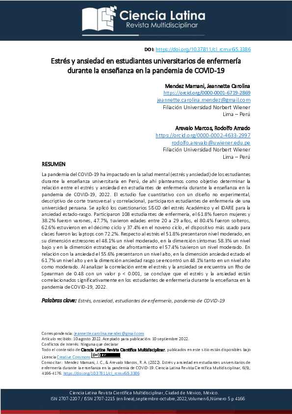 (PDF) Estrés y ansiedad en estudiantes universitarios de enfermería ...