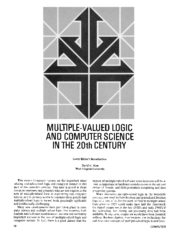 (PDF) Multiple-valued logic and computer science and the 20th century