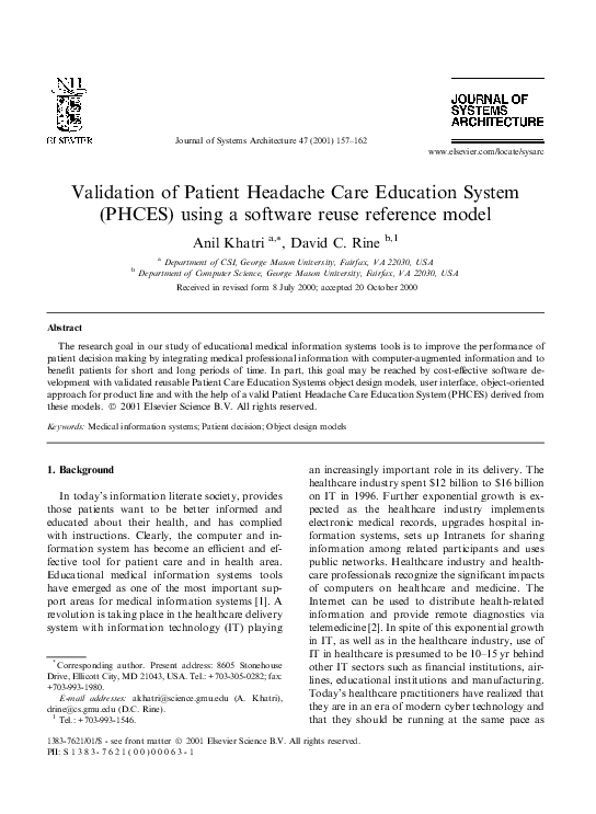 (PDF) Validation of Patient Headache Care Education System (PHCES ...