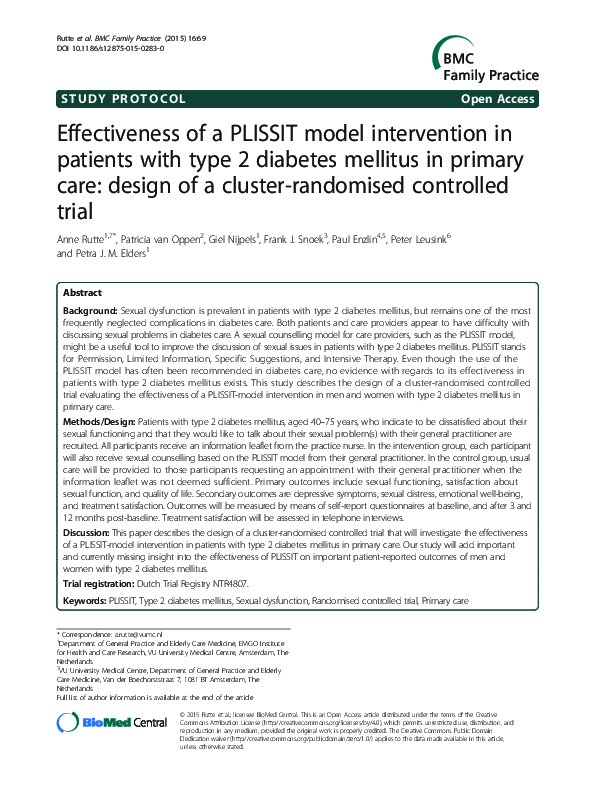 (PDF) Effectiveness of a PLISSIT model intervention in patients with ...