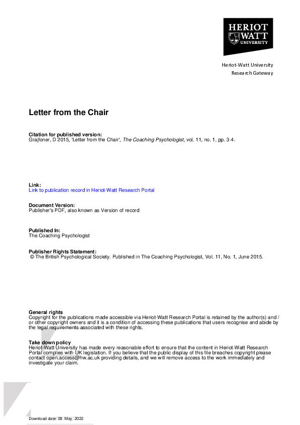 (PDF) Letter from the Chair