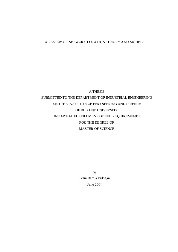 (PDF) A review of network location theory and models