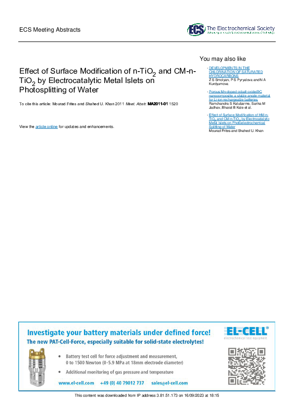 (PDF) Effect of Surface Modification of n-TiO2 and CM-n-TiO2 by ...