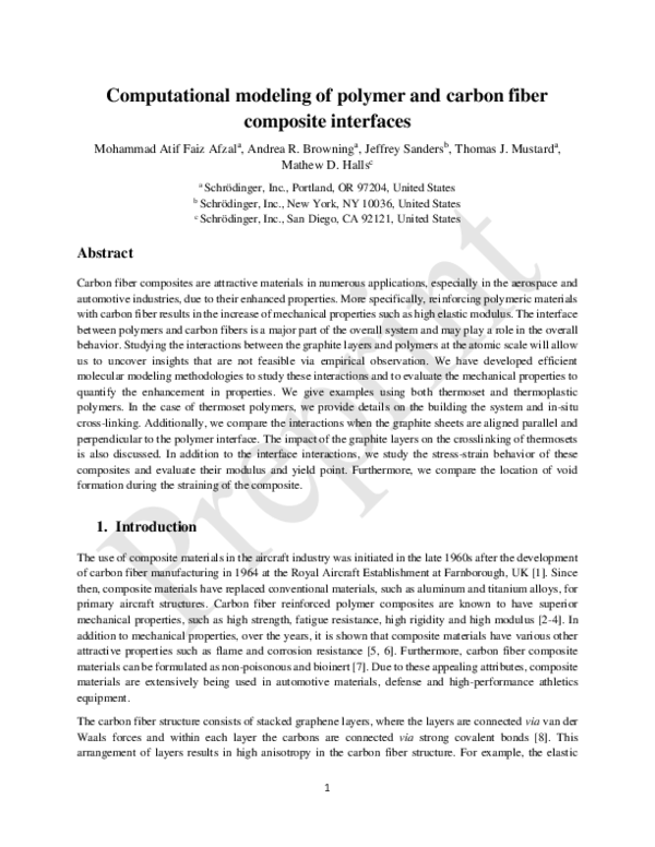 (PDF) Computational Modeling of Polymer and Carbon Fiber Composite ...