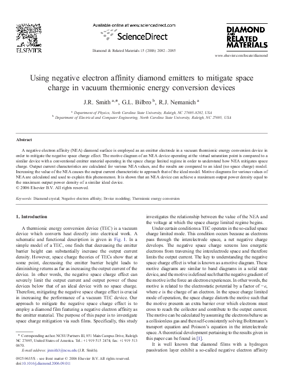 (PDF) Using negative electron affinity diamond emitters to mitigate ...