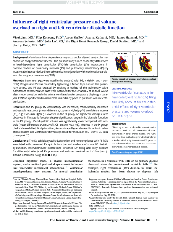 (PDF) Influence of right ventricular pressure and volume overload on ...