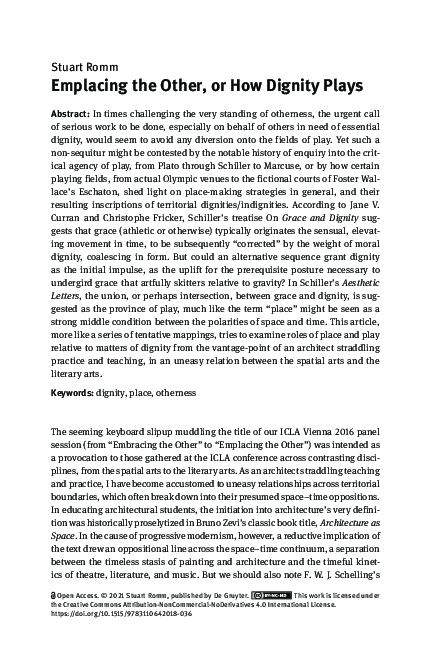(PDF) Emplacing the Other, or How Dignity Plays