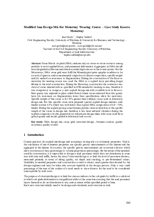 (PDF) Modified Sma Design Mix For Motorway Wearing Course – Case Study ...