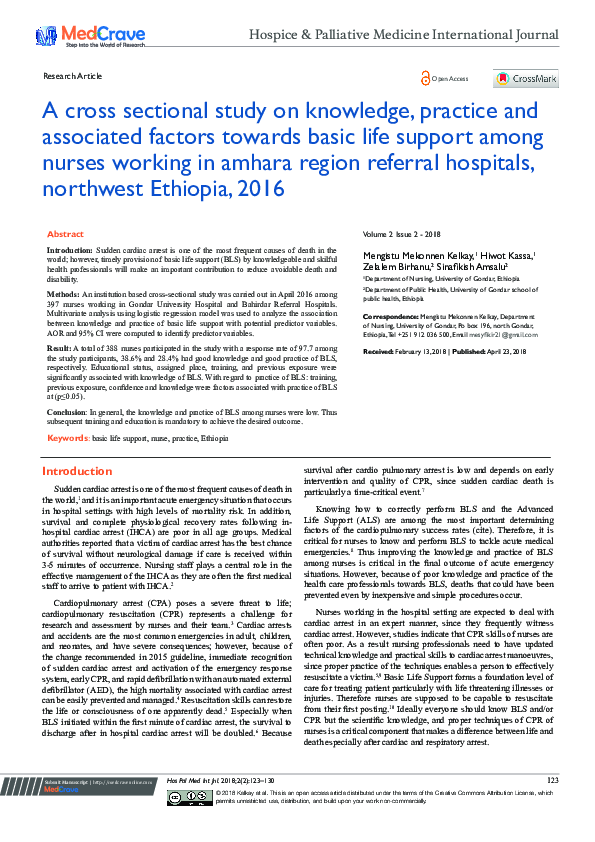 (PDF) A cross sectional study on knowledge, practice and associated ...