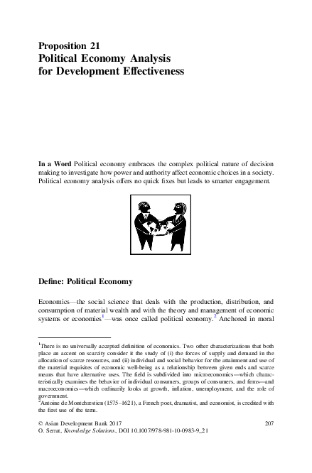 (PDF) Political Economy Analysis for Development Effectiveness