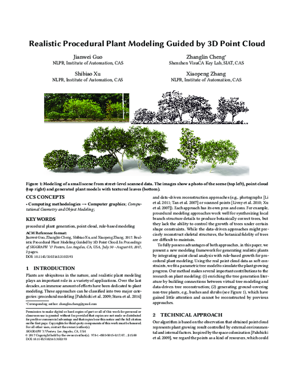 (PDF) Realistic procedural plant modeling guided by 3D point cloud