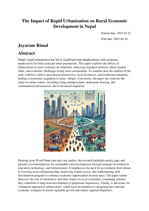 (PDF) The Impact of Rapid Urbanization on Rural Economic Development in ...