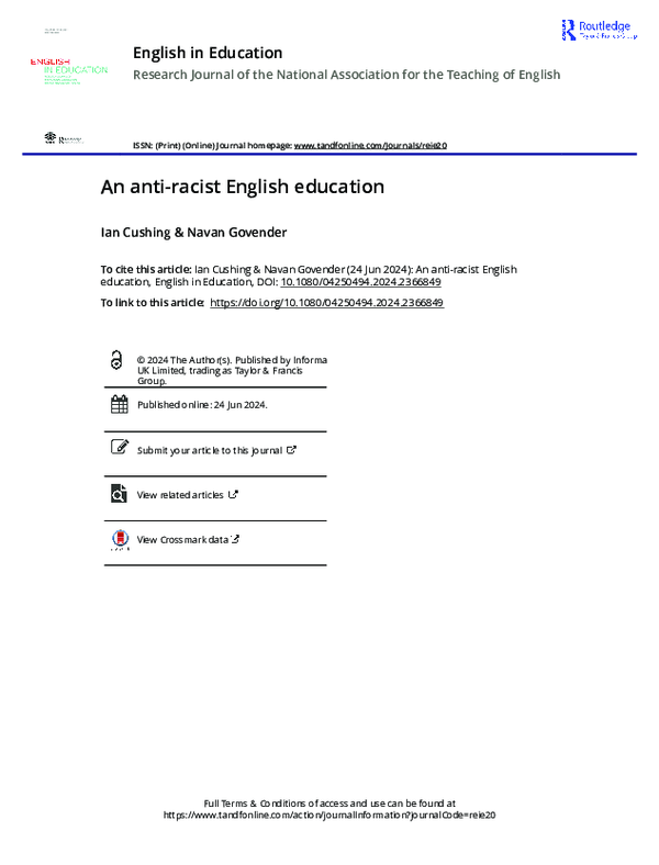 (PDF) English in Education Research Journal of the National Association ...