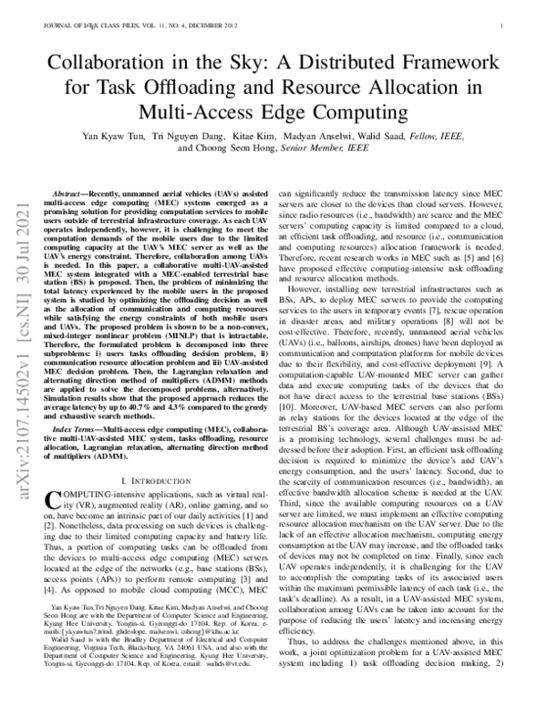 (PDF) Collaboration in the Sky: A Distributed Framework for Task ...