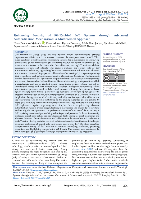 (PDF) Enhancing Security of 5G-Enabled IoT Systems through Advanced ...