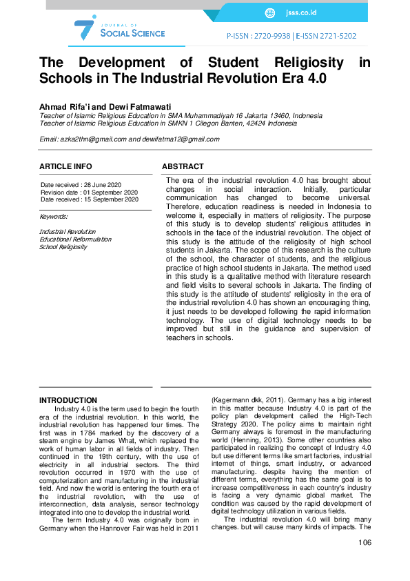 (PDF) The Development of Student Religiosity in Schools in The ...