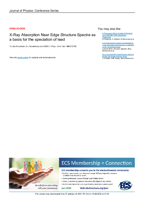 (PDF) X-Ray Absorption Near Edge Structure Spectra as a basis for the ...