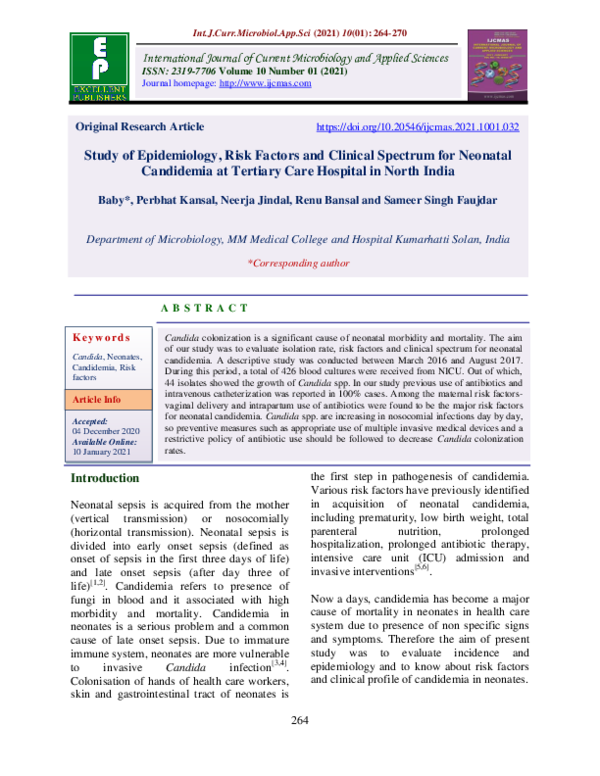 (PDF) Study of Epidemiology, Risk Factors and Clinical Spectrum for ...