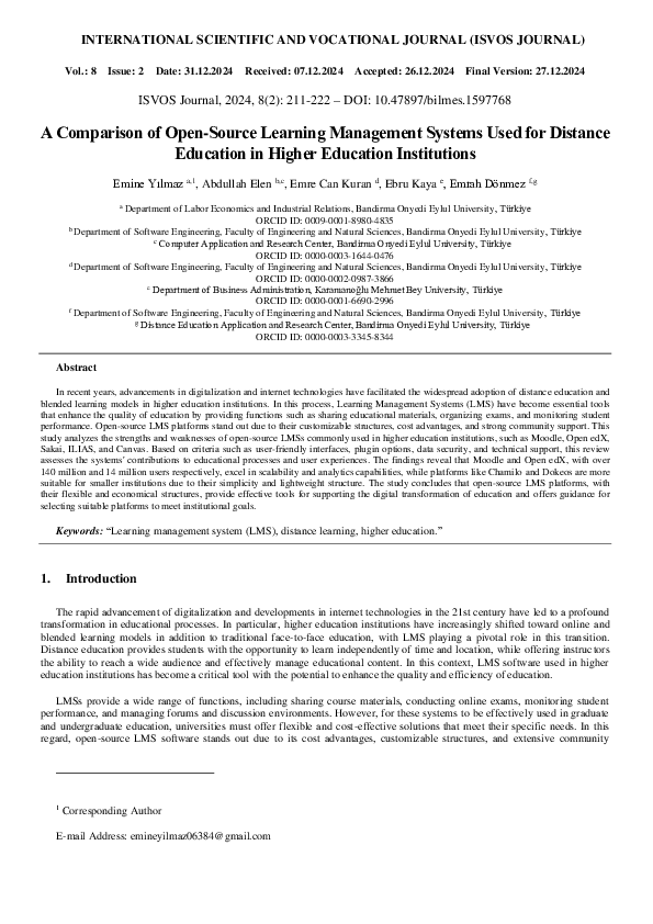 (PDF) A Comparison of Open-Source Learning Management Systems Used for ...