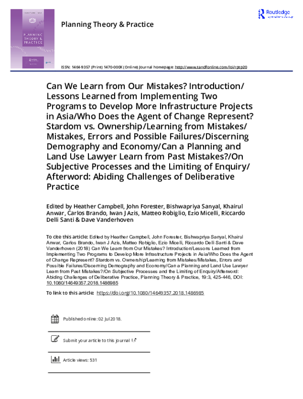 (PDF) Can We Learn from Our Mistakes? Introduction/Lessons Learned from ...