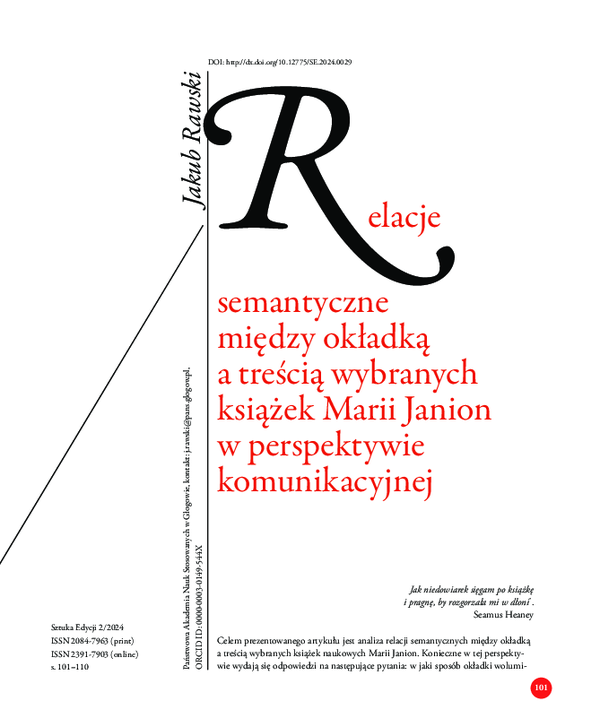 (PDF) Relacje semantyczne między okładką a treścią wybranych książek ...
