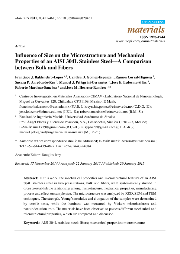 (PDF) Influence of Size on the Microstructure and Mechanical Properties ...