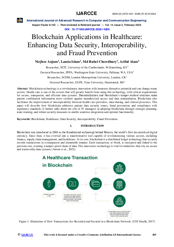 (PDF) Blockchain Applications in Healthcare: Enhancing Data Security ...