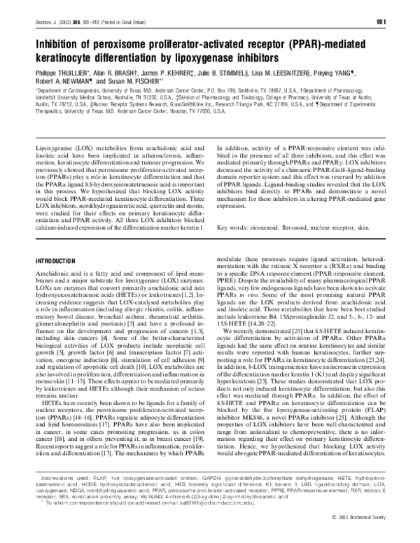 (PDF) Inhibition of peroxisome proliferator-activated receptor (PPAR ...