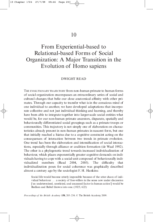 (PDF) From Experiential-based to Relational-based Forms of Social ...