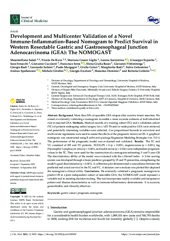 (PDF) Development and Multicenter Validation of a Novel Immune ...