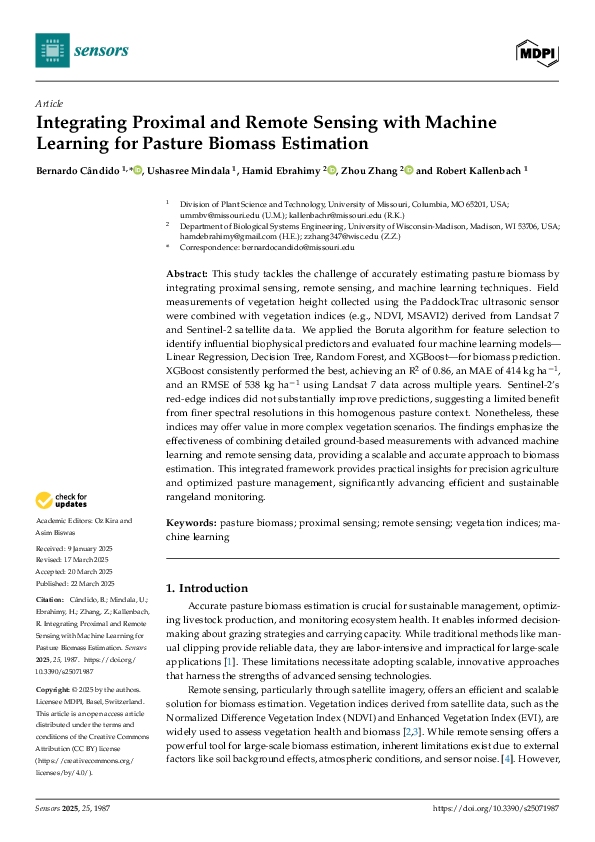 (PDF) Integrating Proximal and Remote Sensing with Machine Learning for ...