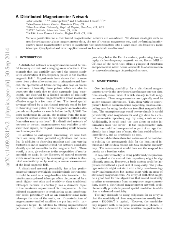 (PDF) A Distributed Magnetometer Network
