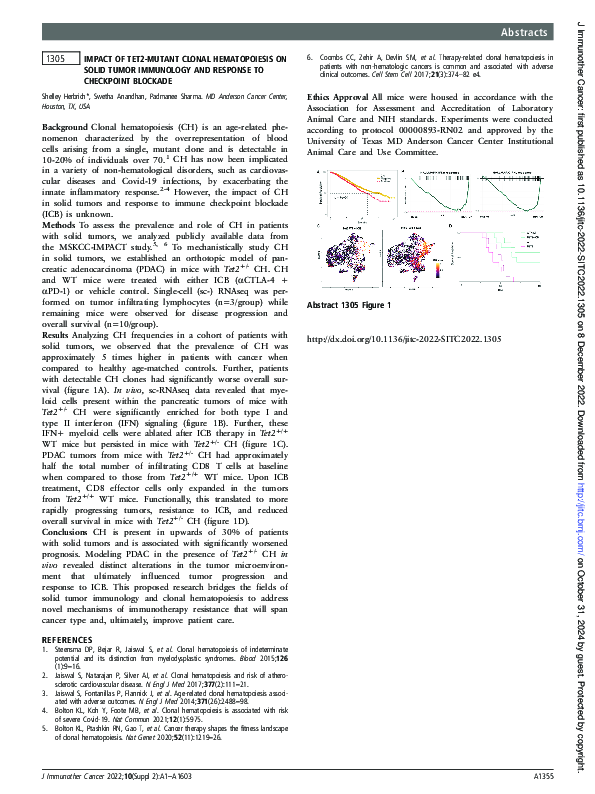 (PDF) 1305 Impact of Tet2-mutant clonal hematopoiesis on solid tumor ...