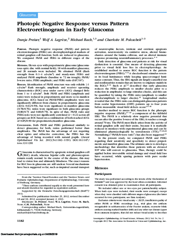 (PDF) Photopic Negative Response versus Pattern Electroretinogram in ...
