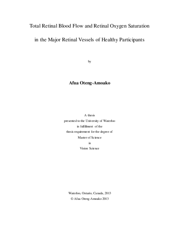 (PDF) Total Retinal Blood Flow and Retinal Oxygen Saturation in the ...