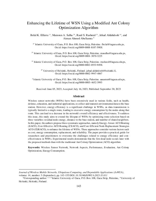 (PDF) Enhancing the Lifetime of WSN Using a Modified Ant Colony ...