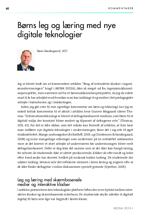 (PDF) Børns leg og læring med nye digitale teknologier