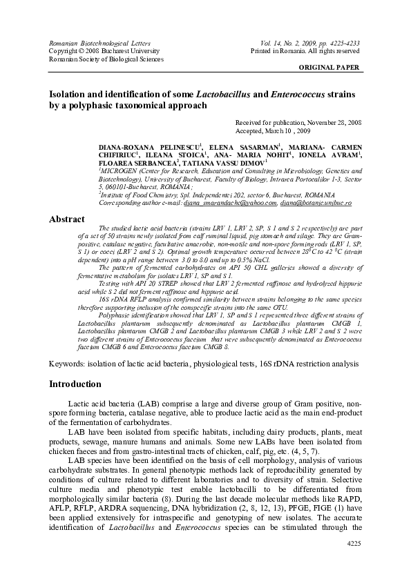 (PDF) Isolation and identification of some Lactobacillus and ...