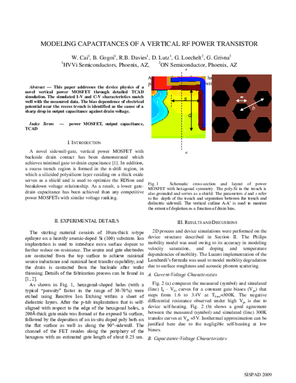 (PDF) Modeling Capacitances of a Vertical RF Power Transistor
